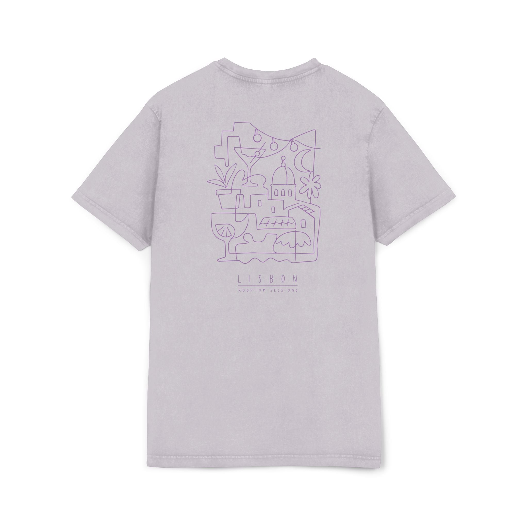 Acid Wash Tee — Minimal Lavender Graphic "the undercurrents"