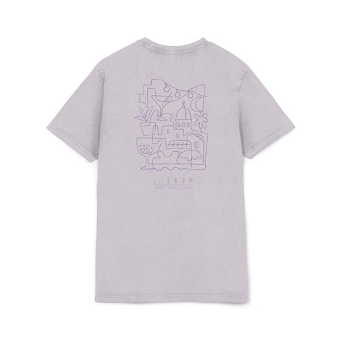 Acid Wash Tee — Minimal Lavender Graphic "the undercurrents"