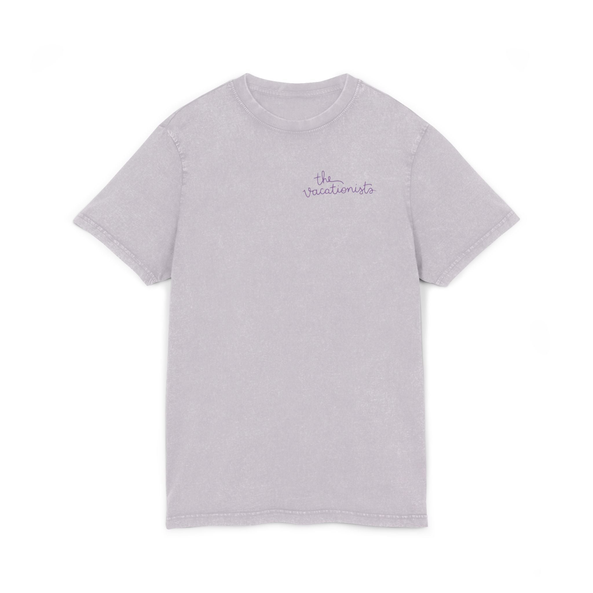 Acid Wash Tee — Minimal Lavender Graphic "the undercurrents"